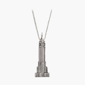 Empire State Building Rhodium Necklace