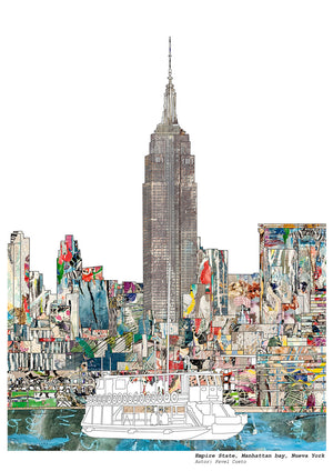 The Empire State Building East River NYC Print
