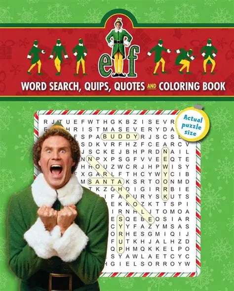 Elf Word Search, Quips, Quotes & Coloring Book