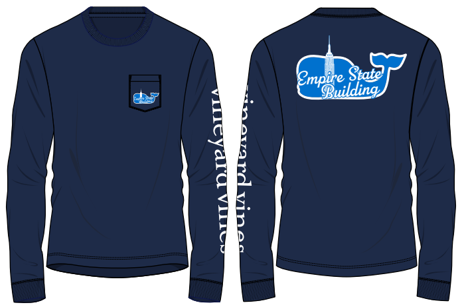 ESB Vineyard Vines Adult CU Long sleeve pocket t-shirt Blue Blazer