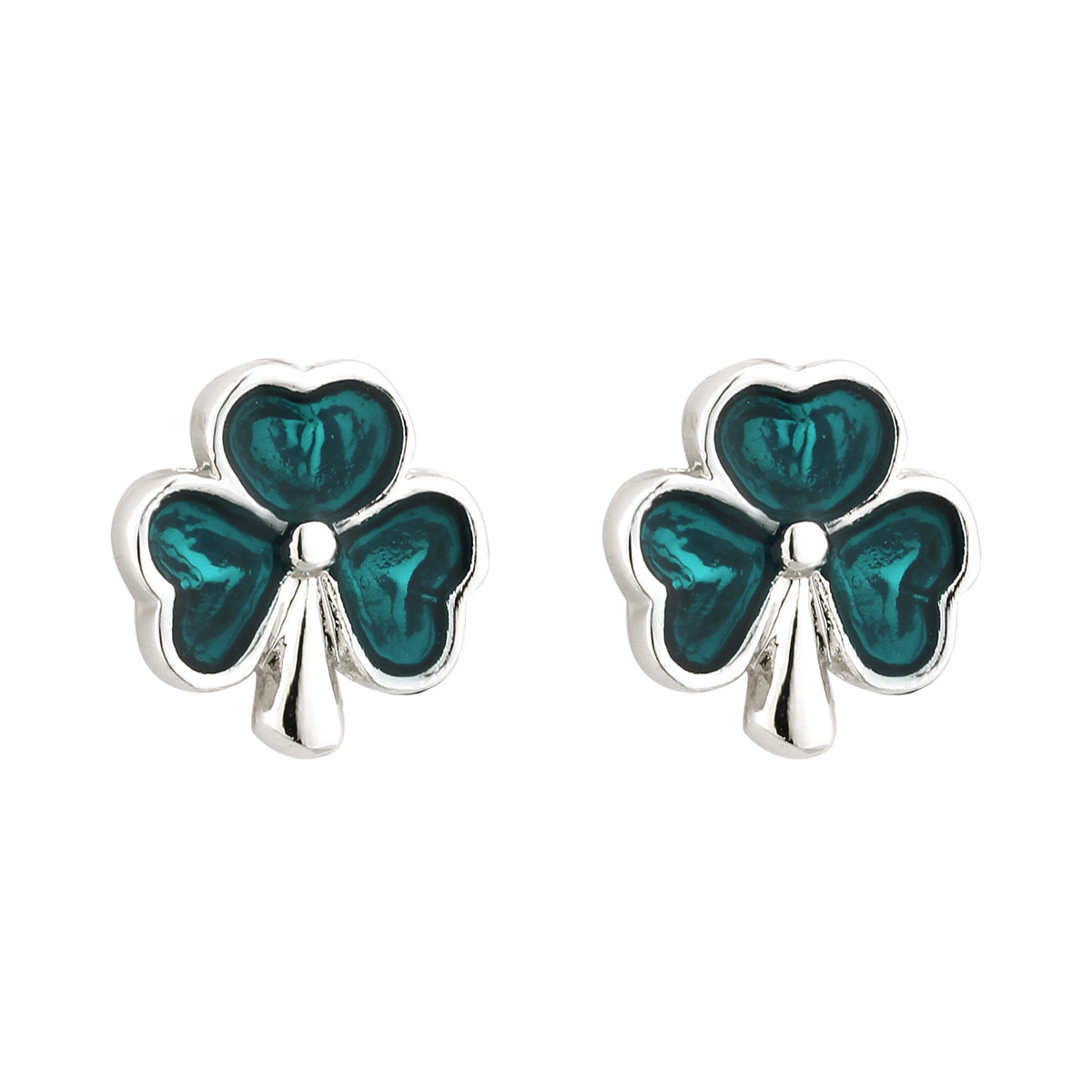 Solvar Green Enamel Stud Earrings