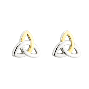 Solvar 2-Tone Trinity Knot Stud Earrings