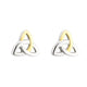 Solvar 2-Tone Trinity Knot Stud Earrings
