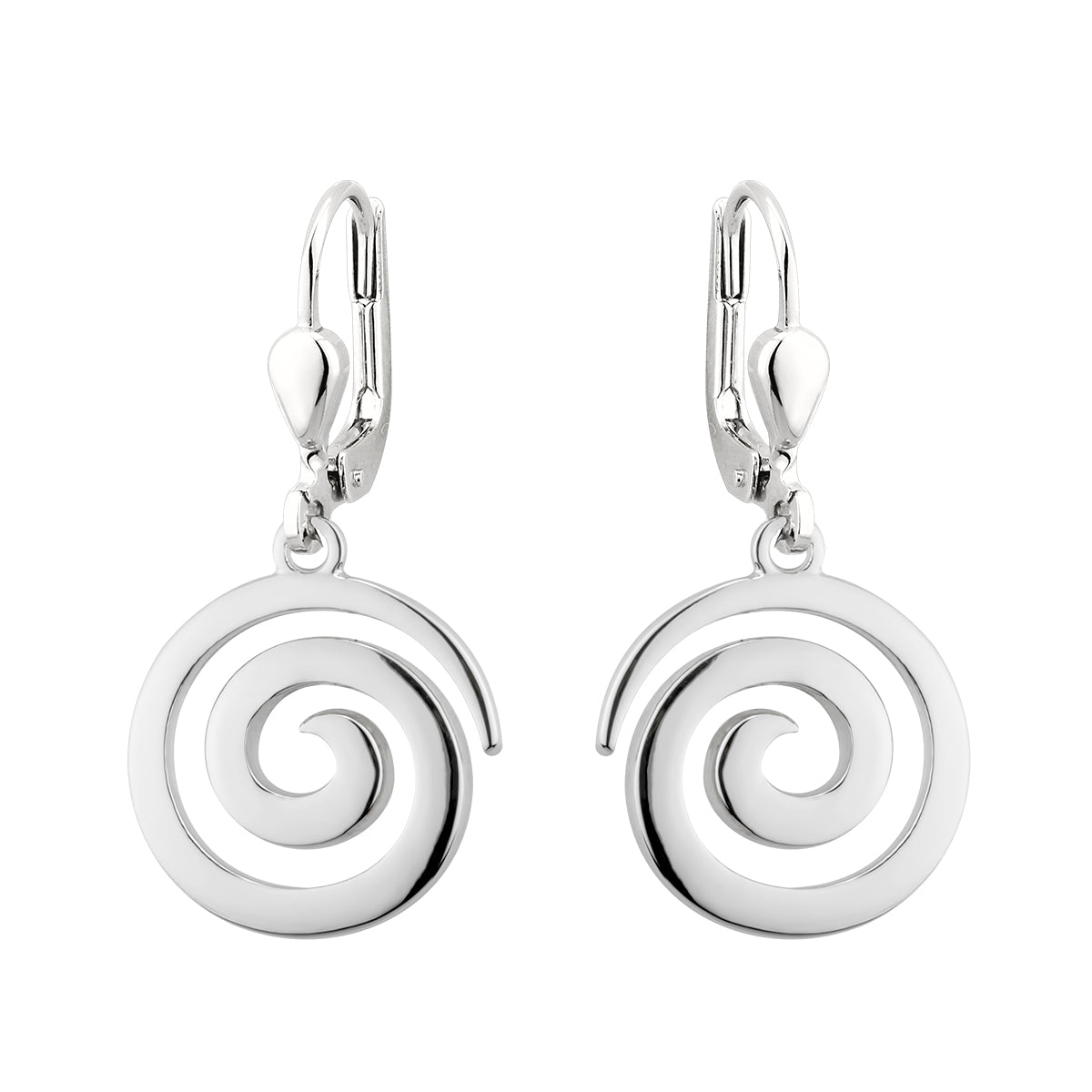 Solvar Rhodium Celtic Swirl Drop Earrings