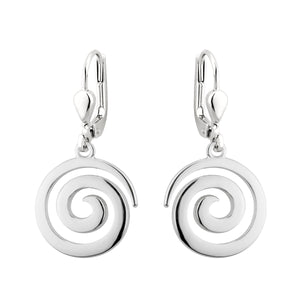 Solvar Rhodium Celtic Swirl Drop Earrings