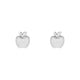 Rhodium Plate Matt Apple Stud Earrings