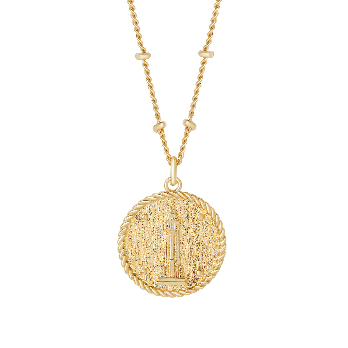 Gold Plate Matt Disc Empire State Building Pendant