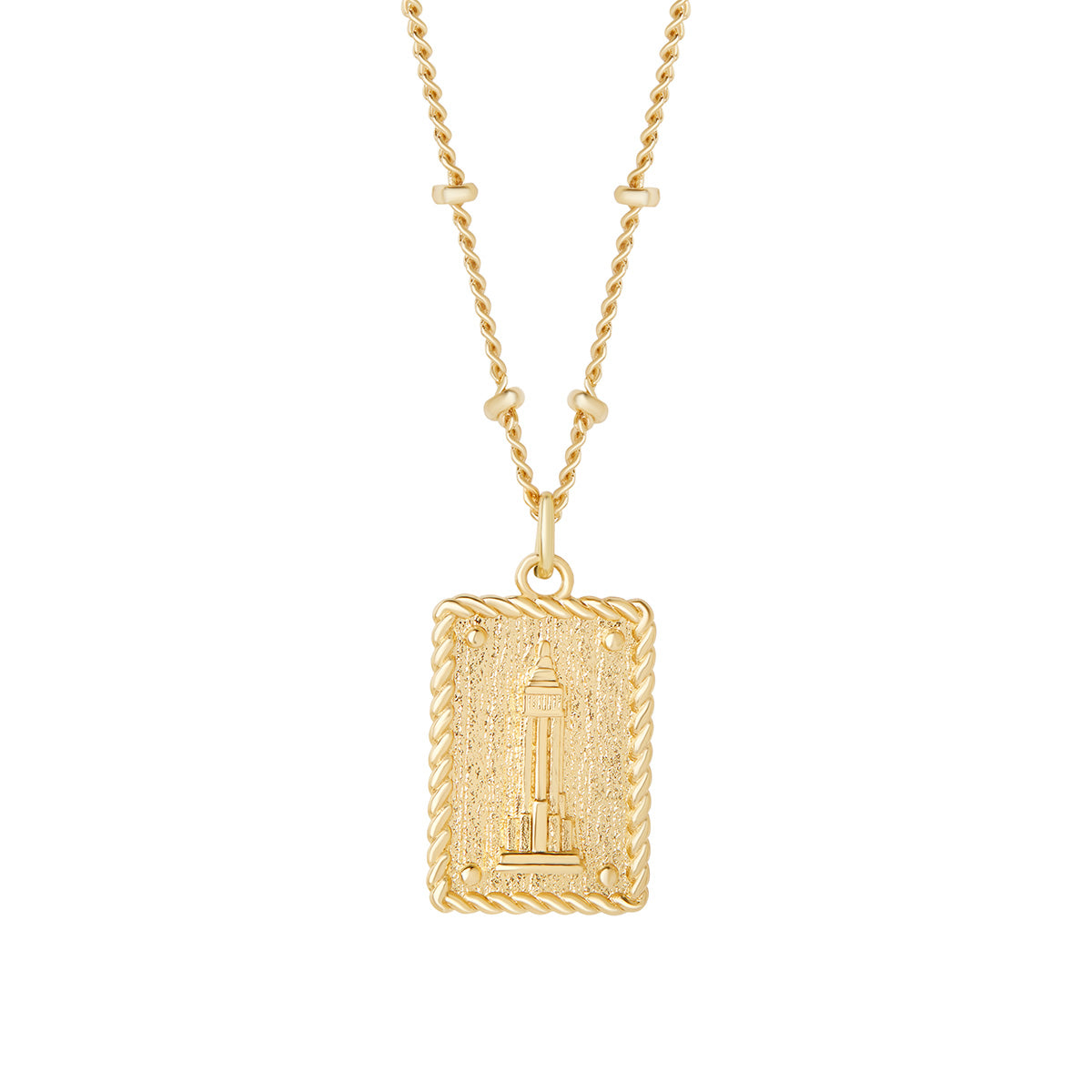 Gold Plate Matt Ingot Empire State Building Pendant