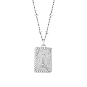 Rhodium Plate Matt Ingot Empire State Building Pendant