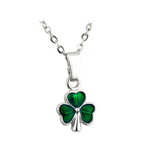 Solvar Green Enamel Pendant Necklace