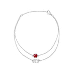 Rhodium Plate NY & Enamel Apple Bracelet