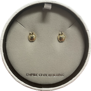 Gold Plate Matt Apple Stud Earrings