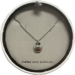 Rhodium Plate Matt Apple Pendant