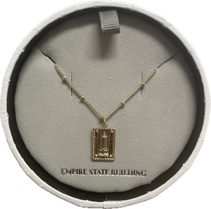 Gold Plate Matt Ingot Empire State Building Pendant