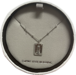 Rhodium Plate Matt Ingot Empire State Building Pendant