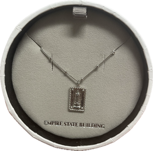 Rhodium Plate Matt Ingot Empire State Building Pendant