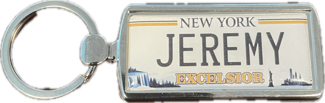 NY License Plate keychain (JEREMY)