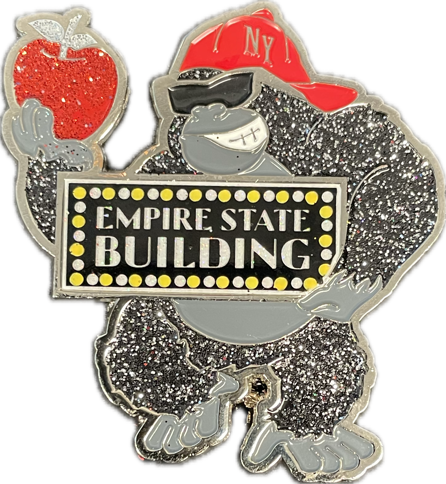 Bling King Kong W Red Cap Apple Magnet