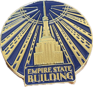 ESB Art Deco Blue Enamel Magnet