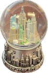 NYC Skyline Pewter 45mm mini snow globe