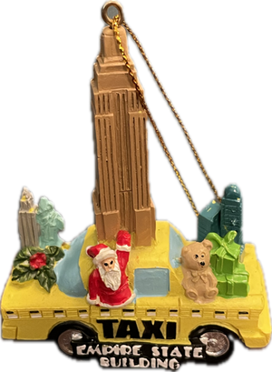 Santa on Taxi ESB Poly Resin Ornament