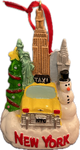 NY 3D XMAS Ornament Skyline, Taxi, Snowman