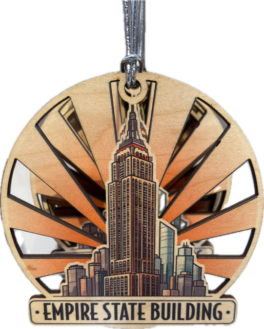 Empire State Building Wood Ornament