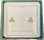 Solvar Gold Plated Trinity Knot Stud Earrings