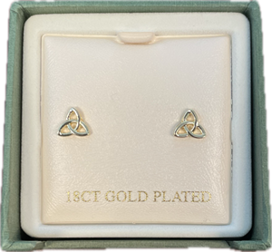 Solvar Gold Plated Trinity Knot Stud Earrings