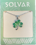 Solvar Crystal Shamrock Pendant Necklace