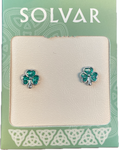 Solvar Green Enamel Stud Earrings