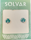 Solvar Green Enamel Stud Earrings
