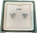 Solvar 2-Tone Trinity Knot Stud Earrings