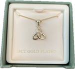 Solvar Gold Plated Trinity Knot Pendant Necklace