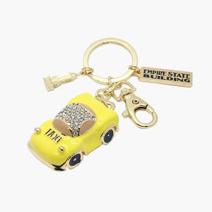 Sparkling Taxi Key Chain