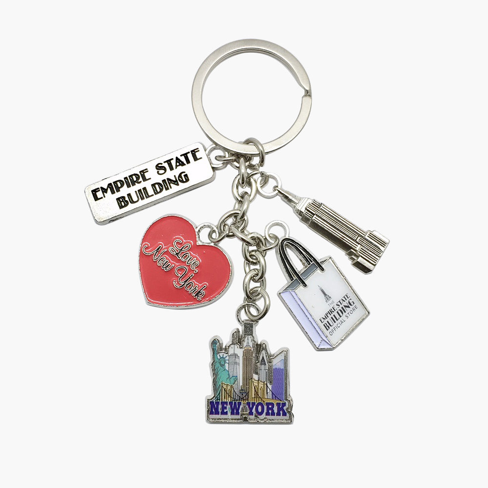 Skyline & Heart Dangle Key Chain – Empire State Building Gifts